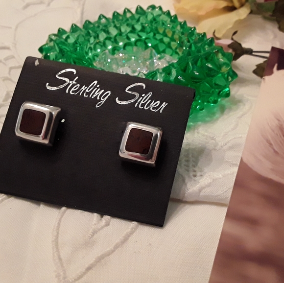 N/W/TAGS 925 SOLID STERLING JASPER EARRINGS - Picture 8 of 10